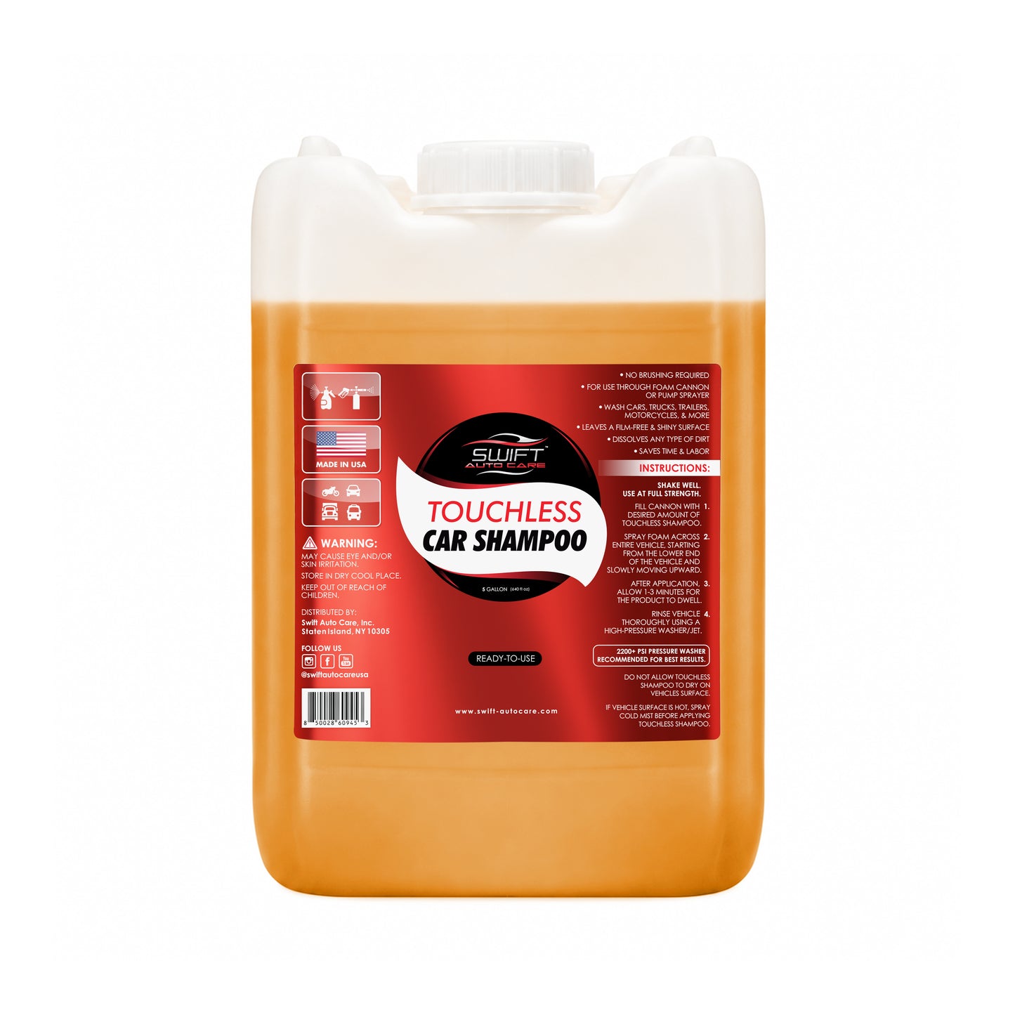 Swift Touchless Car Shampoo (Foam Cannon Ready-To-Use)